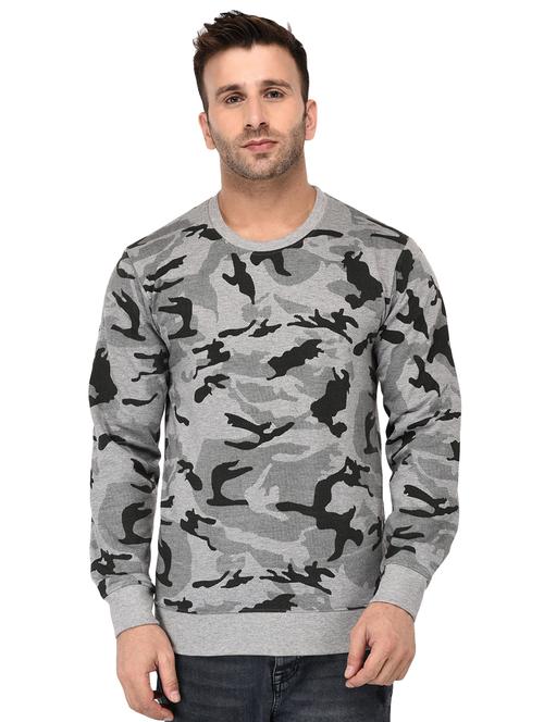 grey fleece all over print sweatshirt - 15558043 - Very Small Image - 1