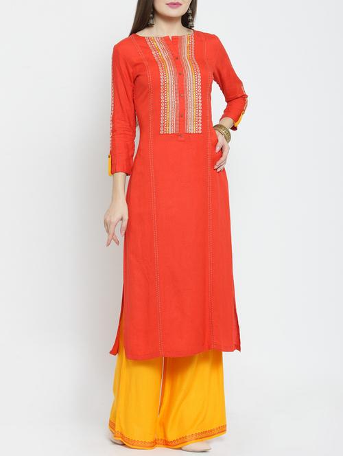 yoke design kurta with palazzo set - 15559887 - Very Small Image - 1
