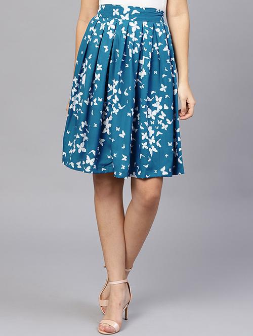 butterfly print box pleated skirt - 15560163 - Very Small Image - 1