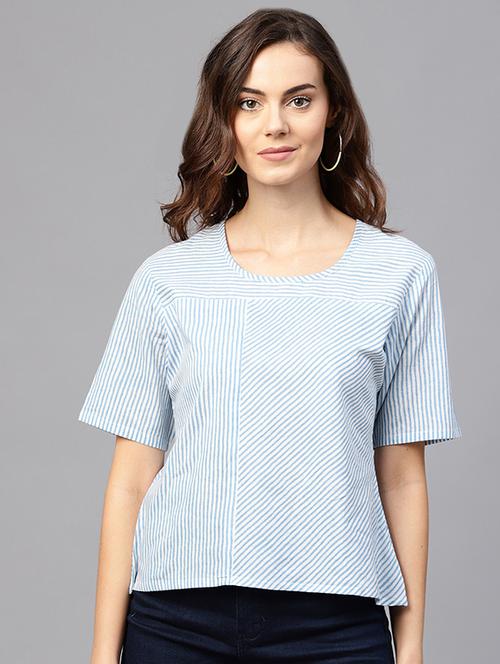 short sleeved striped top - 15560181 - Very Small Image - 1