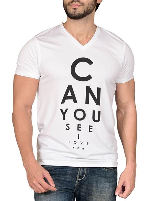 white typographic front print t-shirt - 15561773 - Very Small Image - 1