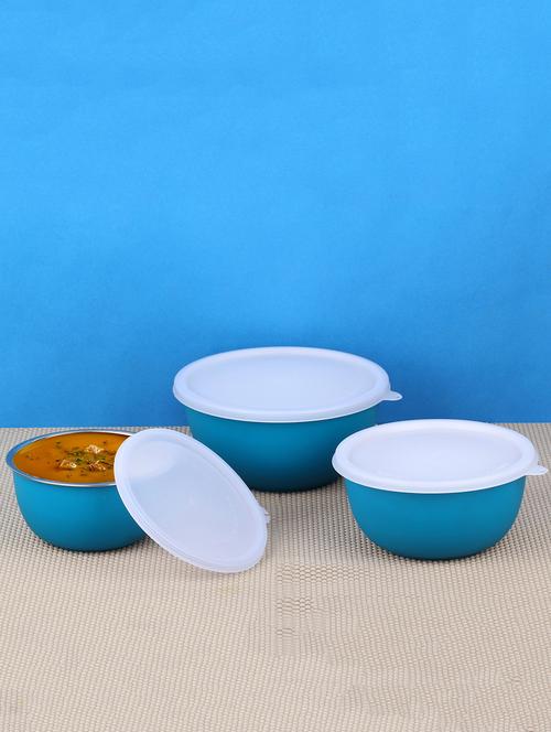 stainless steel plastic coated  containers set of 3 - 15563209 - Very Small Image - 1