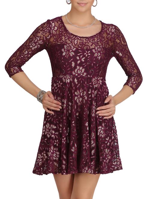 floral mesh fit and flare dress - 15564629 - Very Small Image - 1