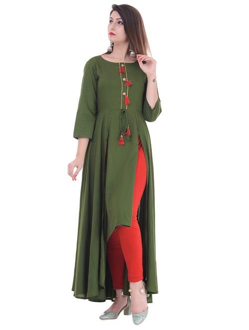 asymmetric kurta with tassels - 15565372 - Very Small Image - 1
