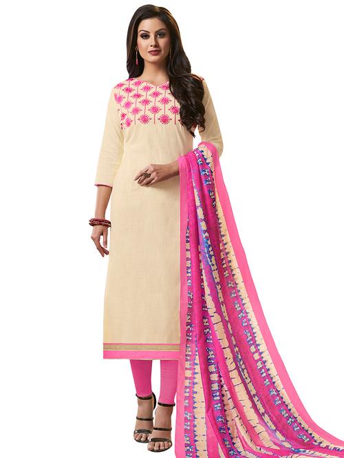 embroidered unstitched churidaar suit - 15566716 - Very Small Image - 1