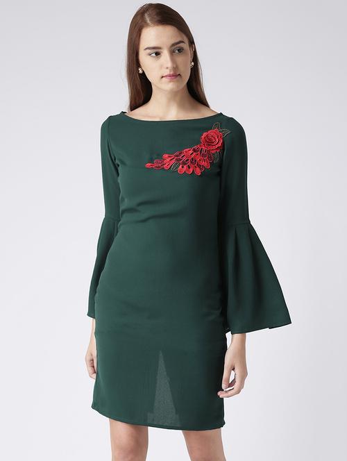 embroidered detail sheath dress - 15567579 - Very Small Image - 1