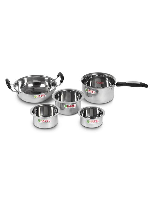 stainless steel  cookware set with flat bottom (set of 5) - 15567707 - Very Small Image - 1