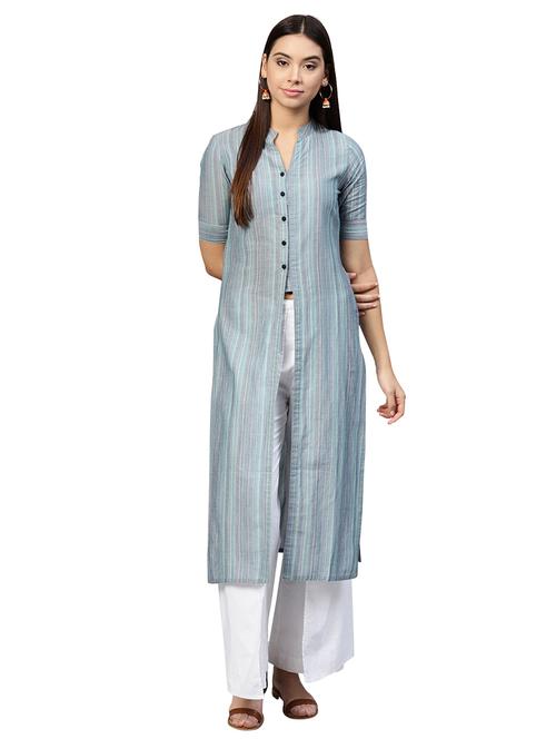 high slit stripes kurta - 15567863 - Very Small Image - 1