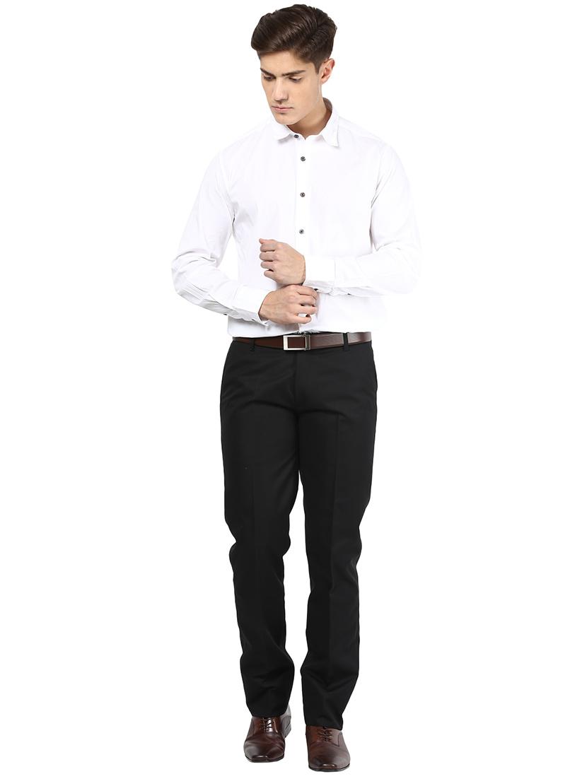 black polyester blend flat front formal trouser - 15569412 - Zoom Image - 3