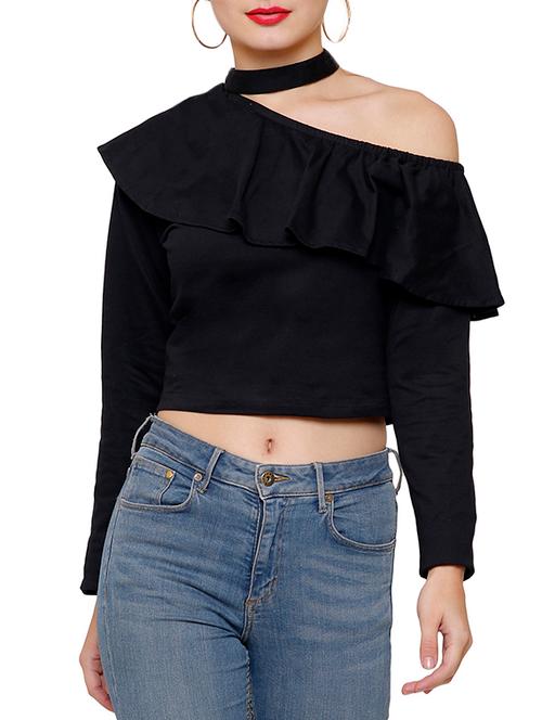 choker neck single shoulder top - 15570248 - Very Small Image - 1