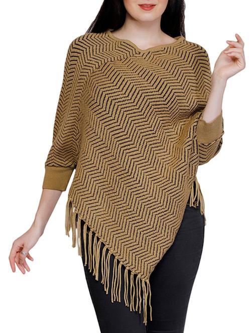 herring bone knitted poncho - 15570462 - Very Small Image - 1