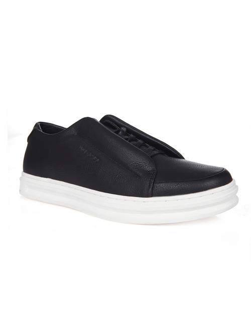 black leatherette lace up sneakers - 15572430 - Very Small Image - 1