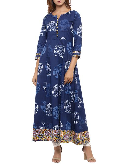 indigo anarkali kurta - 15573185 - Very Small Image - 1