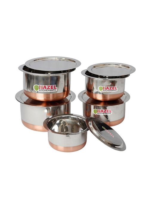 copper bottom tope with lid - 5 pcs set - 15573678 - Very Small Image - 1