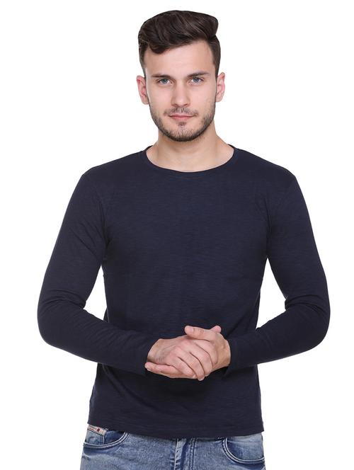 navy blue cotton t-shirt - 15573797 - Very Small Image - 1
