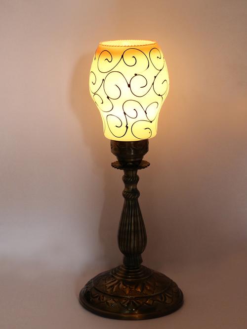 new designer bed corner & central table lamp with colorful decorative glass and royal look high quality stand (set of 2) - 15574501 - Very Small Image - 1