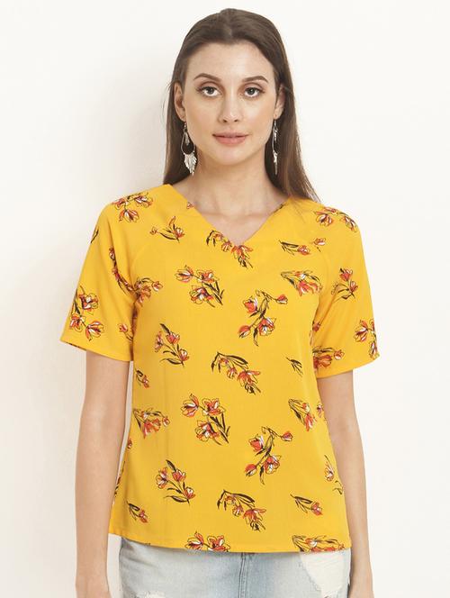 back tie knot floral top - 15574837 - Very Small Image - 1