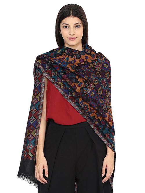 black woolen shawls - 15575257 - Very Small Image - 1