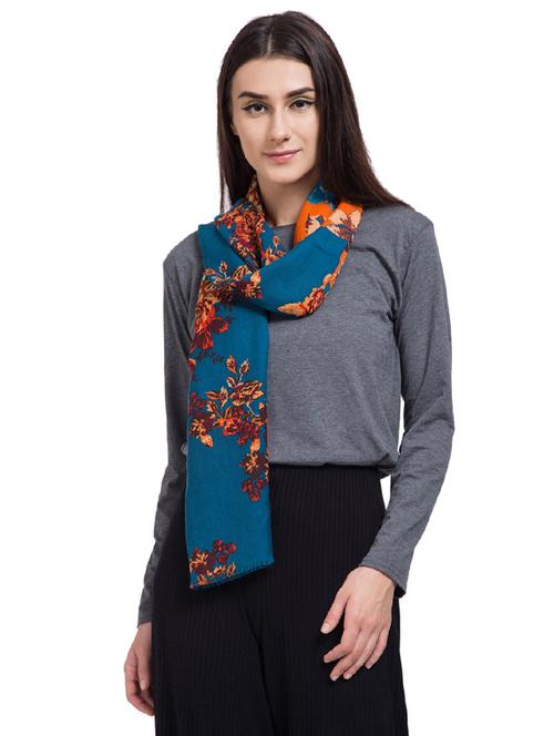 floral woolen stole - 15575300 - Very Small Image - 1