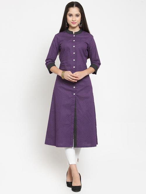 printed a-line slit kurta - 15575491 - Very Small Image - 1