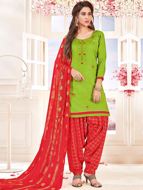 embroidered unstitched patiyala suit - 15576464 - Very Small Image - 1
