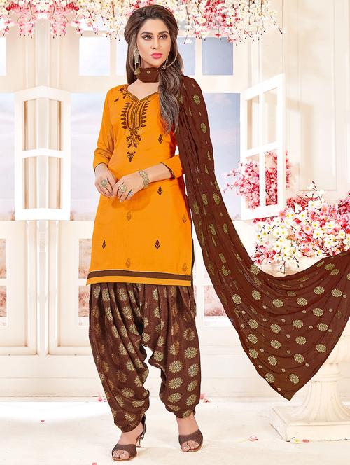 embroidered unstitched patiyala suit - 15576466 - Very Small Image - 1