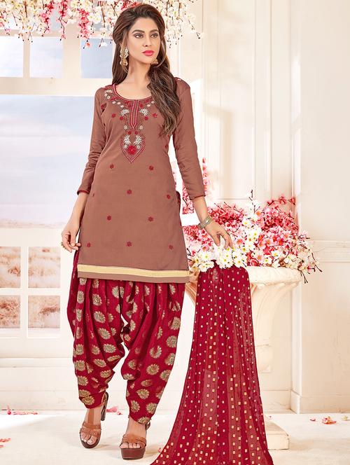 embroidered unstitched patiyala suit - 15576467 - Very Small Image - 1