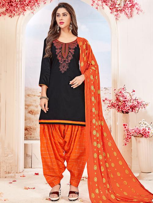 embroidered unstitched patiyala suit - 15576468 - Very Small Image - 1
