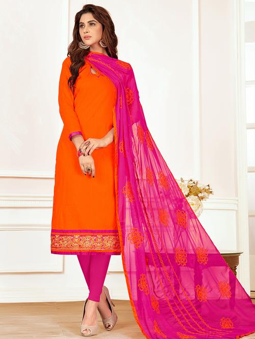 embroidered unstitched churidaar suit - 15576492 - Very Small Image - 1