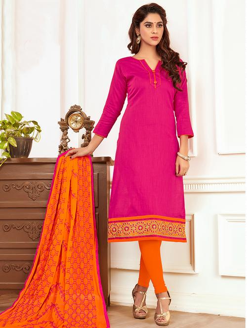embroidered unstitched churidaar suit - 15576494 - Very Small Image - 1