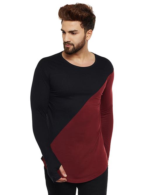 multicolor cotton thumb hole t-shirt - 15578003 - Very Small Image - 1