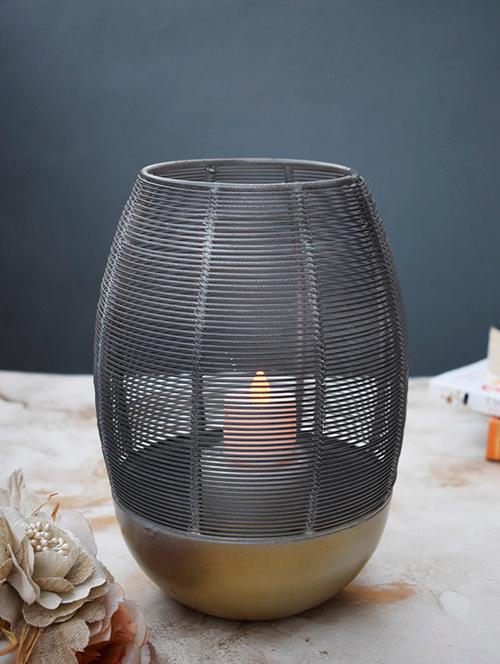 tea light holder cum candle stand - gold n grey - 15578091 - Very Small Image - 1