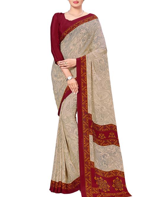 paisley printed saree with blouse - 15578444 - Very Small Image - 1