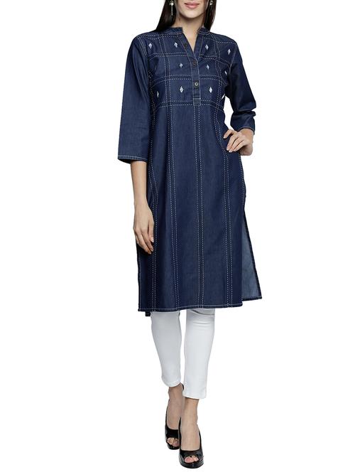 embroidered straight kurta - 15578467 - Very Small Image - 1