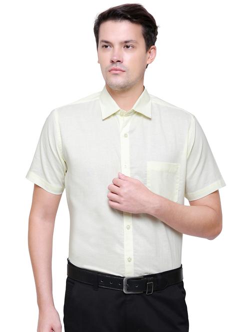 yellow linen formal shirt - 15578606 - Very Small Image - 1