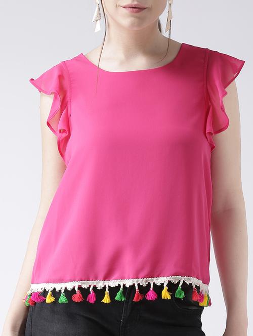 ruffle detailed tassel hem top - 15580086 - Very Small Image - 1