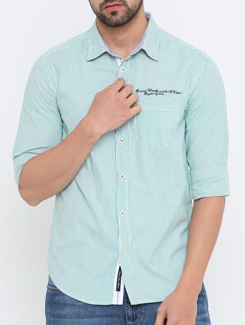 green cotton casual shirt - 15580961 - Very Small Image - 1