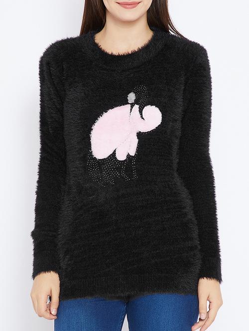 embellished faux fur applique top - 15581434 - Very Small Image - 1