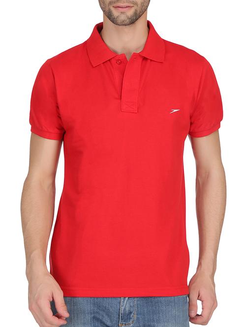 red cotton polo t-shirt - 15581619 - Very Small Image - 1