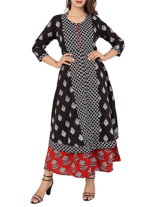 layered printed kurta - 15581754 - Very Small Image - 1