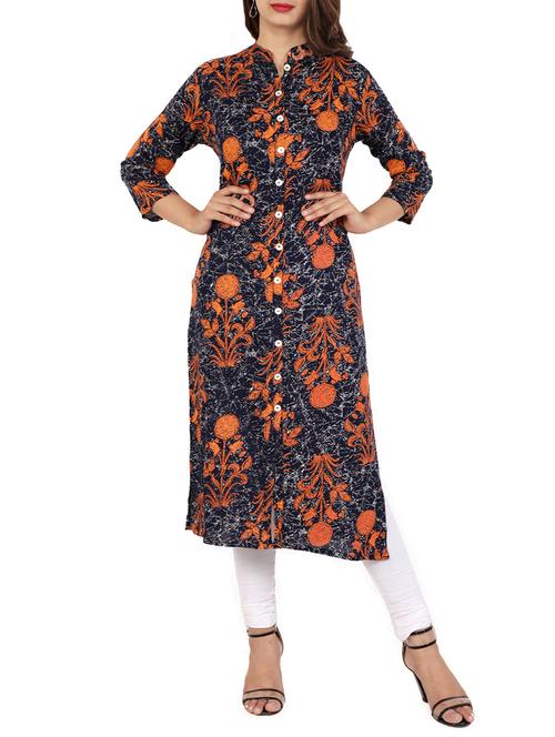 printed straight kurta - 15581756 - Very Small Image - 1