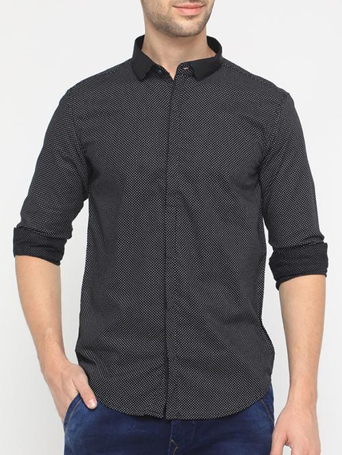 black cotton casual shirt - 15582517 - Very Small Image - 1