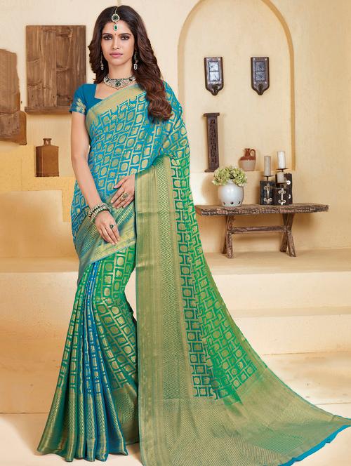 zari conversational woven saree with blouse - 15583450 - Very Small Image - 1