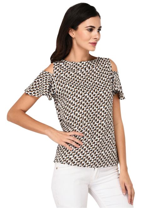 cold shoulder boat neck top - 15583768 - Very Small Image - 1