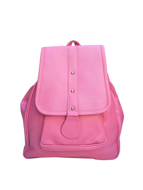 pink leatherette (pu) regular backpack - 15584055 - Very Small Image - 1
