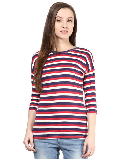 drop shoulder striped tee - 15584132 - Very Small Image - 1