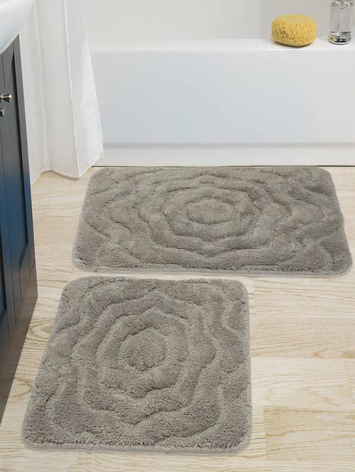 soft cotton anti slip bathmat set with contour- (45x60 cm & 45x50 cm) - 15584175 - Very Small Image - 1