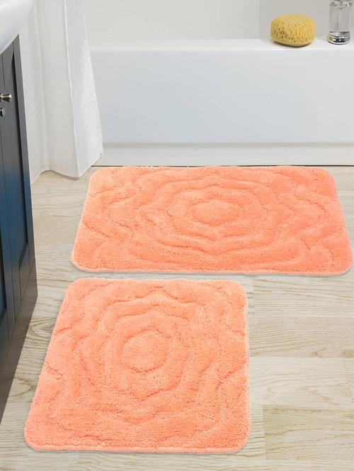 soft cotton anti slip bathmat set with contour- (45x60 cm & 45x50 cm) - 15584176 - Very Small Image - 1