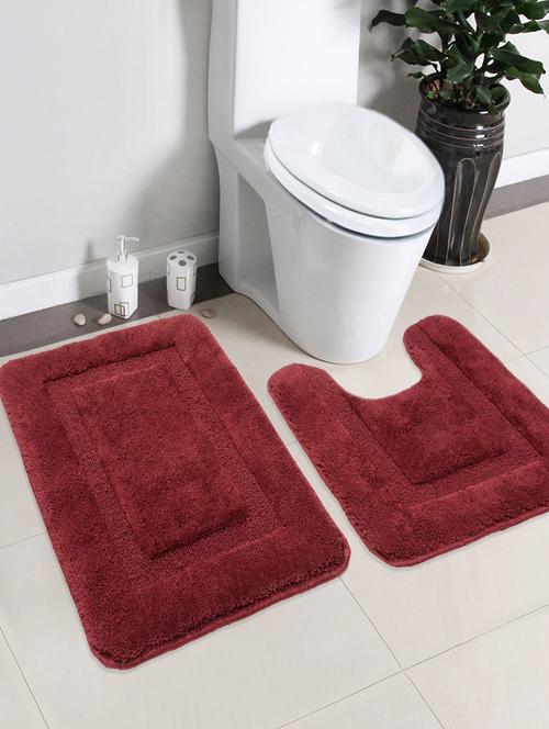 soft cotton anti slip bathmat set with contour- (45x60 cm & 45x50 cm) - 15584188 - Very Small Image - 1