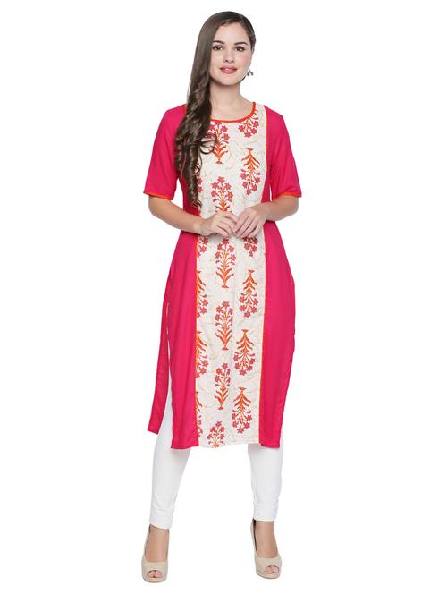 printed straight kurta - 15584656 - Very Small Image - 1